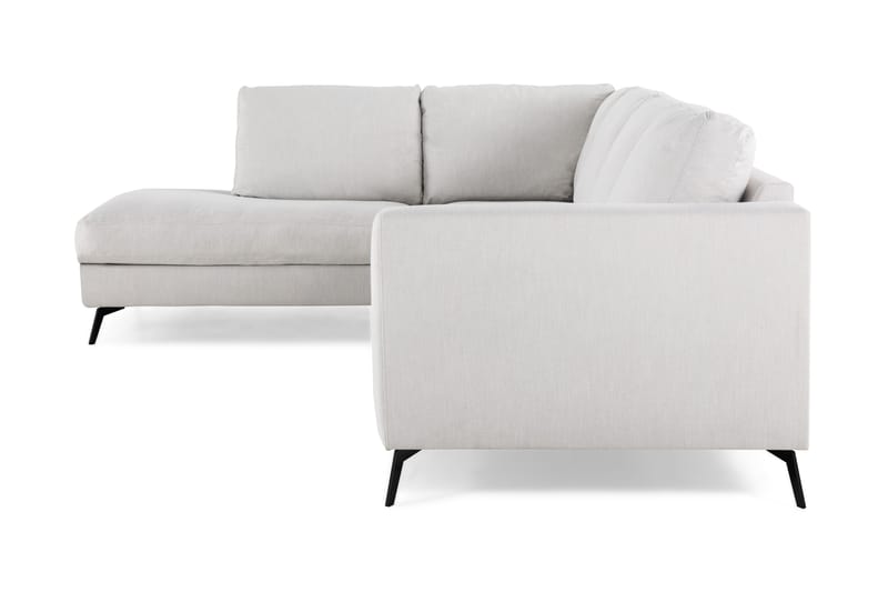 Ocean Lyx 4-personers Venstrevendt L-formet Chaiselongsofa i Stof - Lysegrå - Møbler - Sofaer - Sofa med chaiselong - 4 personers sofa med chaiselong