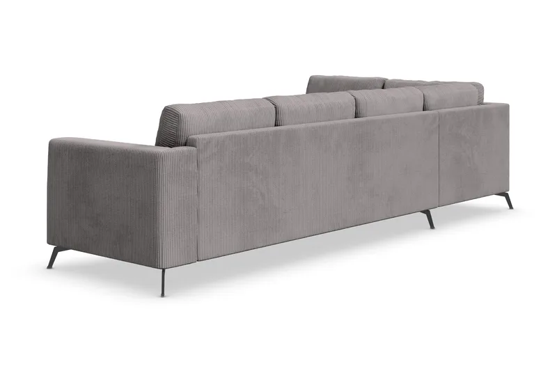 Ocean Lyx 4-personers Venstrevendt L-formet Chaiselongsofa i Manchester - Mørkegrå - Møbler - Sofaer - Sofa med chaiselong - 4 personers sofa med chaiselong