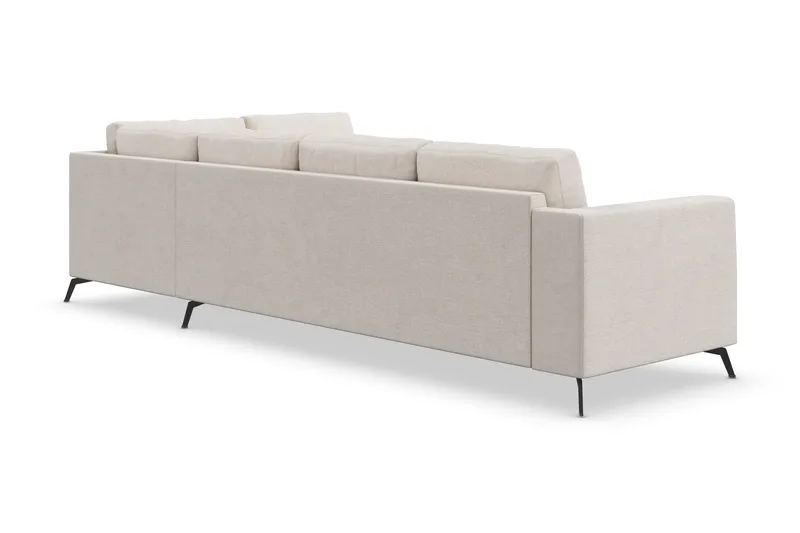 Ocean Lyx 4-personers Højrevendt L-formet Chaiselongsofa i Stof - Beige - Møbler - Sofaer - Sofa med chaiselong - 4 personers sofa med chaiselong
