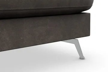 Ocean Lyx 4-personers Højrevendt L-formet Chaiselongsofa i Kunstlæder - Mørkegrå - Møbler - Sofaer - Sofa med chaiselong