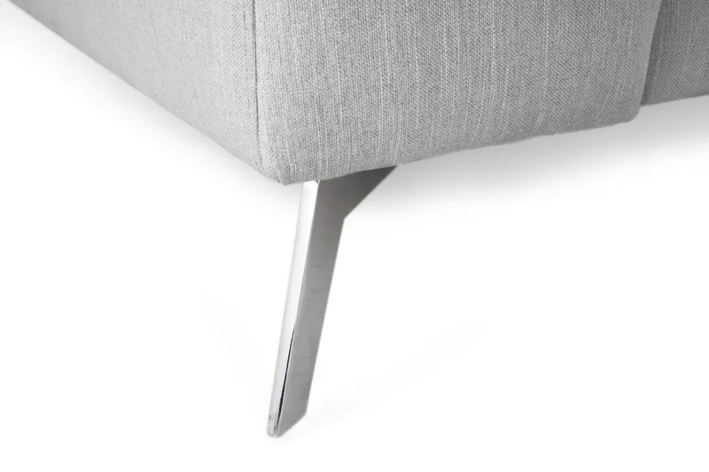 Ocean Lyx 4-personers Højrevendt L-formet Chaiselongsofa i Stof - Grå - Møbler - Sofaer - Sofa med chaiselong - 4 personers sofa med chaiselong