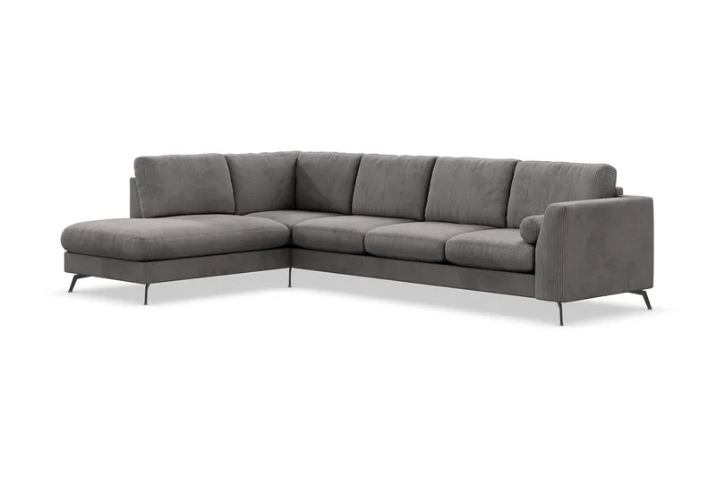 Ocean Lyx 4-personers Venstrevendt L-formet Chaiselongsofa i Manchester - Mørkegrå - Møbler - Sofaer - Sofa med chaiselong - 4 personers sofa med chaiselong