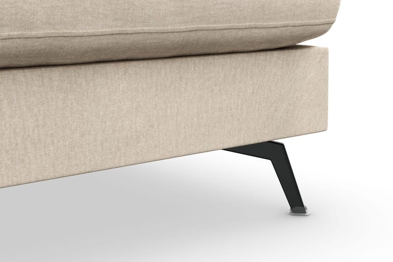Ocean Lyx 4-personers Højrevendt L-formet Chaiselongsofa i Fløjl - Beige - Møbler - Sofaer - Sofa med chaiselong - 4 personers sofa med chaiselong