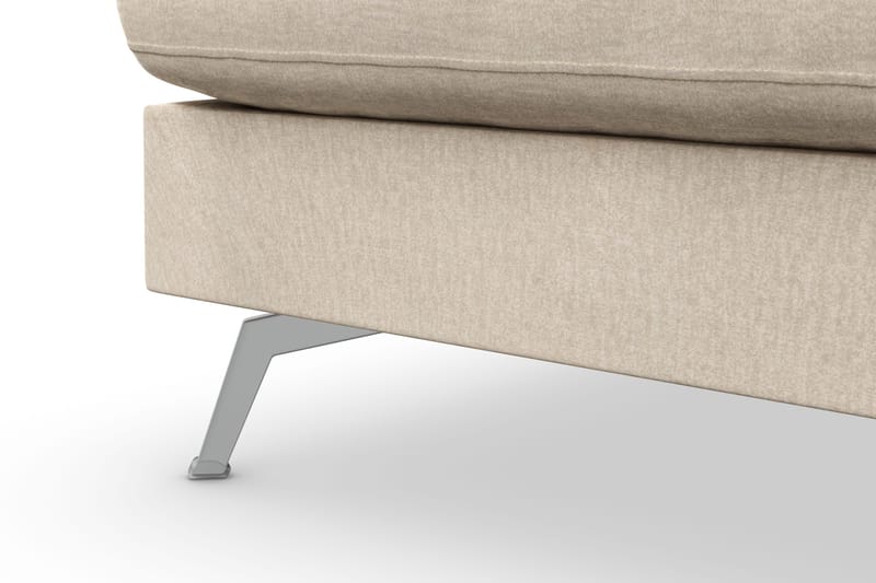 Ocean Lyx 4-personers Venstrevendt L-formet Chaiselongsofa i Fløjl - Beige - Møbler - Sofaer - Sofa med chaiselong - 4 personers sofa med chaiselong