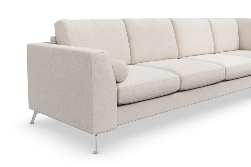Ocean Lyx 4-personers Højrevendt L-formet Chaiselongsofa i Stof - Beige - Møbler - Sofaer - Sofa med chaiselong - 4 personers sofa med chaiselong