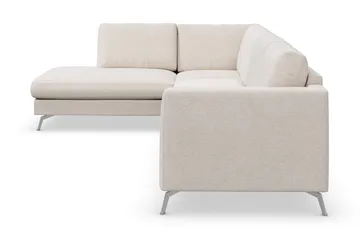 Ocean Lyx 4-personers Venstrevendt L-formet Chaiselongsofa i Stof - Beige - Møbler - Sofaer - Sofa med chaiselong