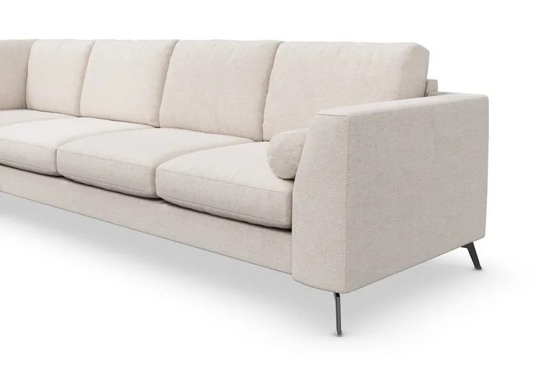 Ocean Lyx 4-personers Venstrevendt L-formet Chaiselongsofa i Stof - Beige - Møbler - Sofaer - Sofa med chaiselong - 4 personers sofa med chaiselong