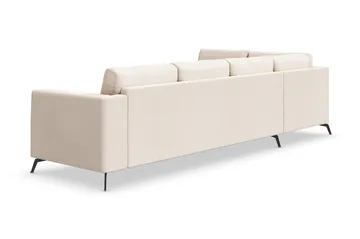 Ocean Lyx 4-personers Venstrevendt L-formet Chaiselongsofa i Stof - Beige - Møbler - Sofaer - Sofa med chaiselong