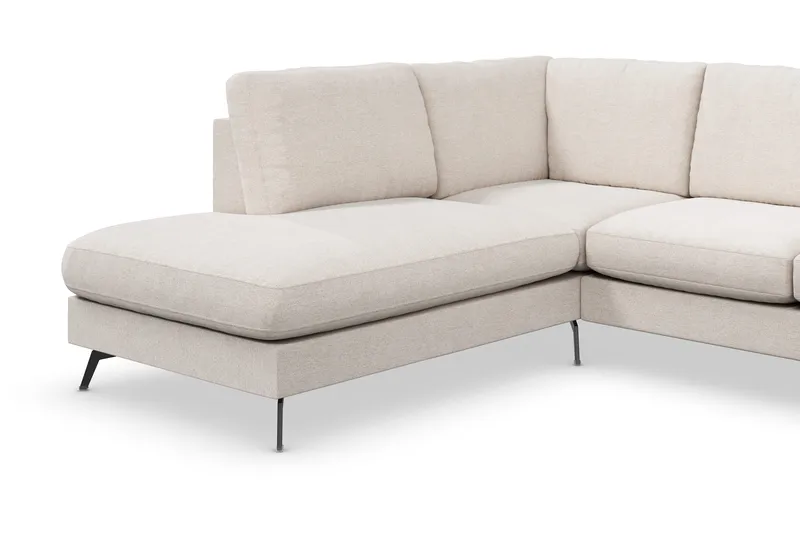 Ocean Lyx 4-personers Venstrevendt L-formet Chaiselongsofa i Stof - Beige - Møbler - Sofaer - Sofa med chaiselong - 4 personers sofa med chaiselong