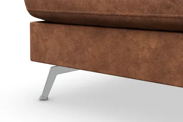 Ocean Lyx 4-personers Venstrevendt L-formet Chaiselongsofa i Kunstlæder - Brun - Møbler - Sofaer - Sofa med chaiselong