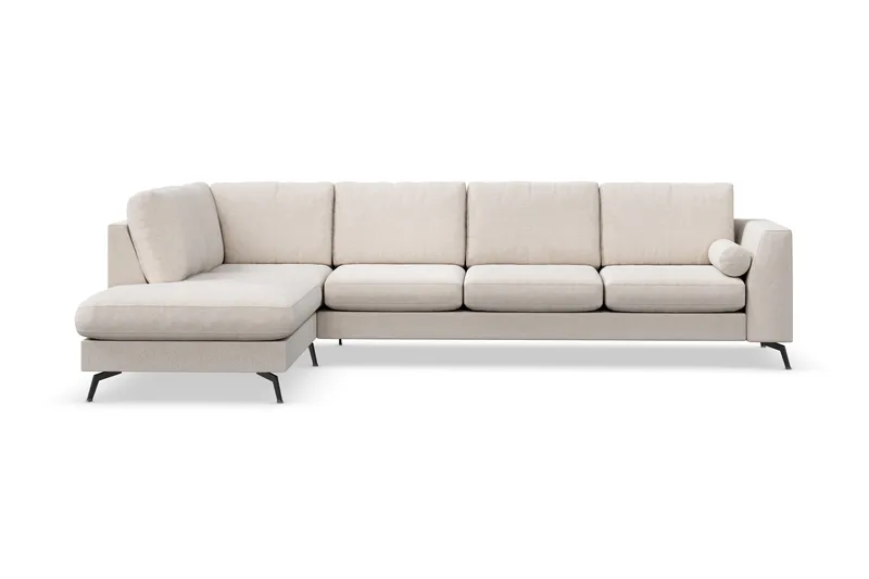 Ocean Lyx 4-personers Venstrevendt L-formet Chaiselongsofa i Stof - Beige - Møbler - Sofaer - Sofa med chaiselong - 4 personers sofa med chaiselong