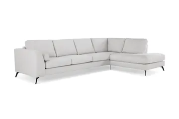 Ocean Lyx 4-personers Højrevendt L-formet Chaiselongsofa i Stof - Lysegrå - Møbler - Sofaer - Sofa med chaiselong