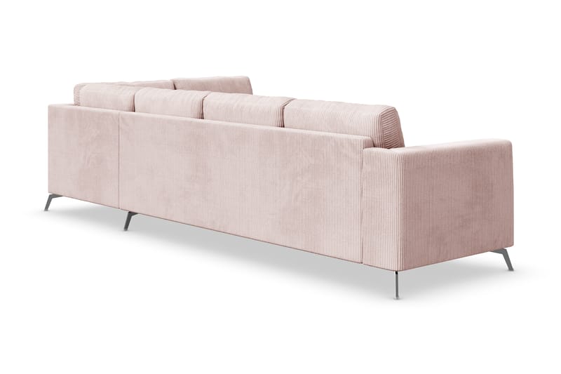 Ocean Lyx 4-personers Højrevendt L-formet Chaiselongsofa i Manchester - Rosa - Møbler - Sofaer - Sofa med chaiselong - 4 personers sofa med chaiselong