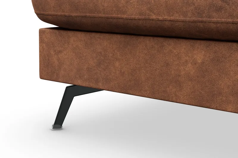 Ocean Lyx 4-personers Venstrevendt L-formet Chaiselongsofa i Kunstlæder - Brun - Møbler - Sofaer - Sofa med chaiselong - 4 personers sofa med chaiselong