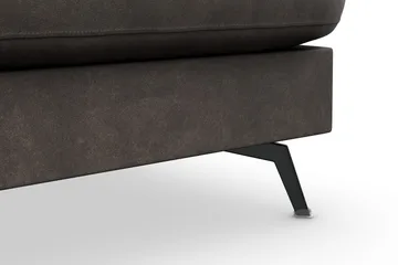 Ocean Lyx 4-personers Højrevendt L-formet Chaiselongsofa i Kunstlæder - Mørkegrå - Møbler - Sofaer - Sofa med chaiselong