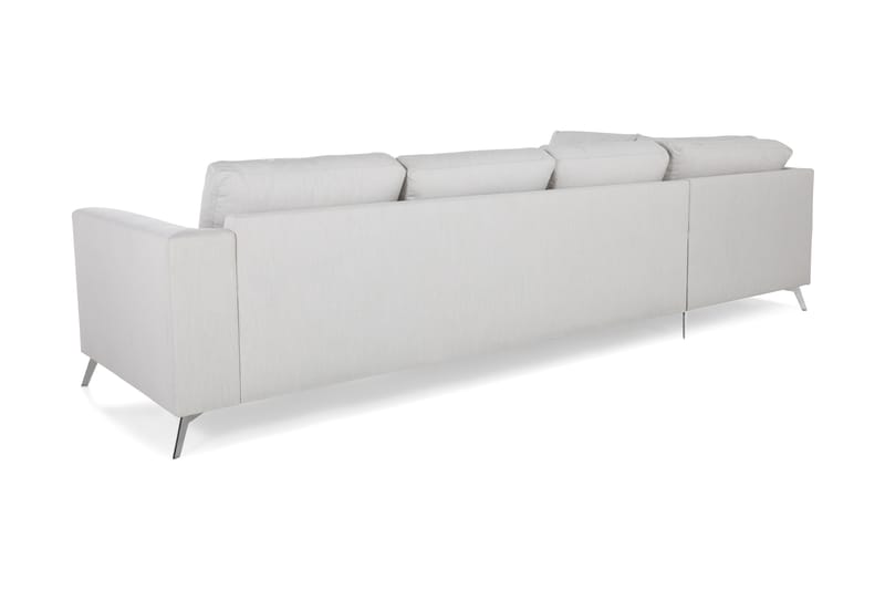 Ocean Lyx 4-personers Venstrevendt L-formet Chaiselongsofa i Stof - Lysegrå - Møbler - Sofaer - Sofa med chaiselong