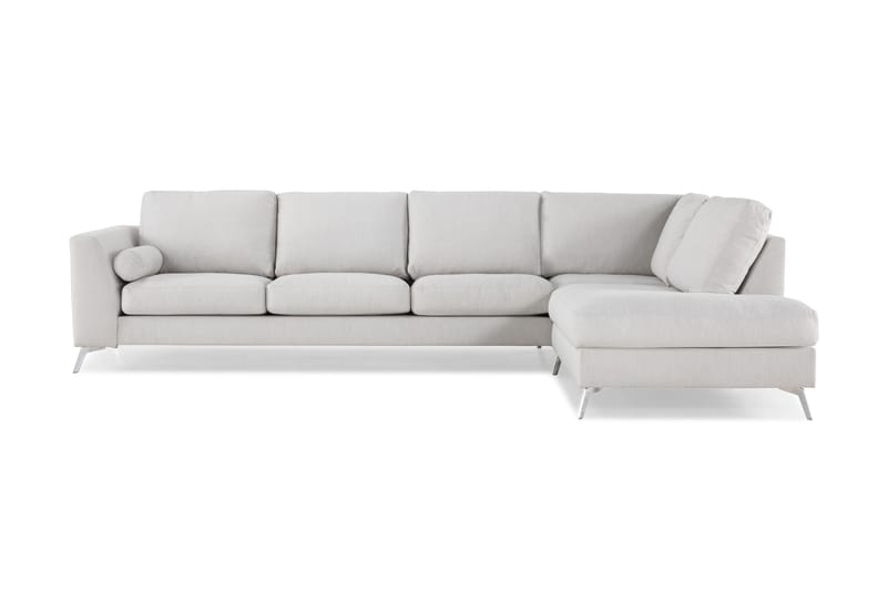 Ocean Lyx 4-personers Højrevendt L-formet Chaiselongsofa i Stof - Lysegrå - Møbler - Sofaer - Sofa med chaiselong