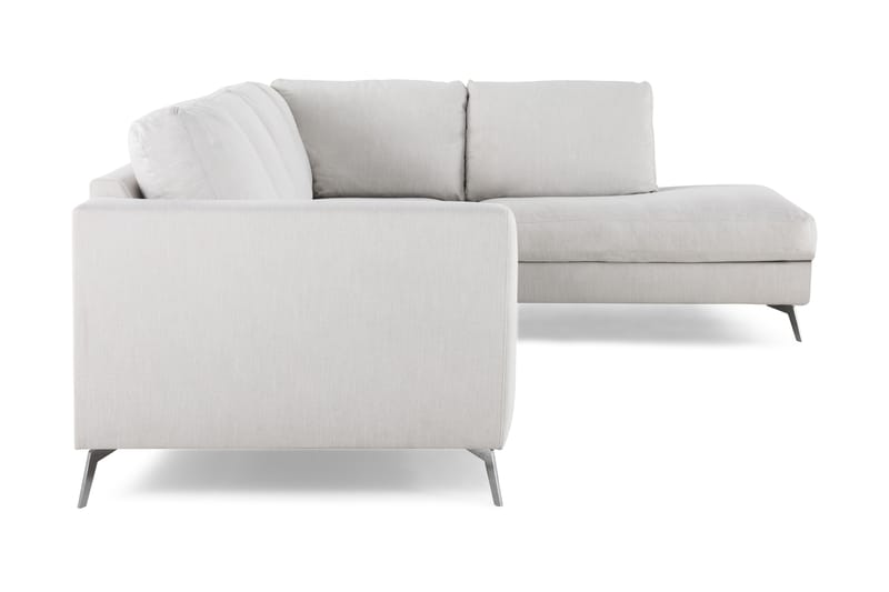 Ocean Lyx 4-personers Højrevendt L-formet Chaiselongsofa i Stof - Lysegrå - Møbler - Sofaer - Sofa med chaiselong