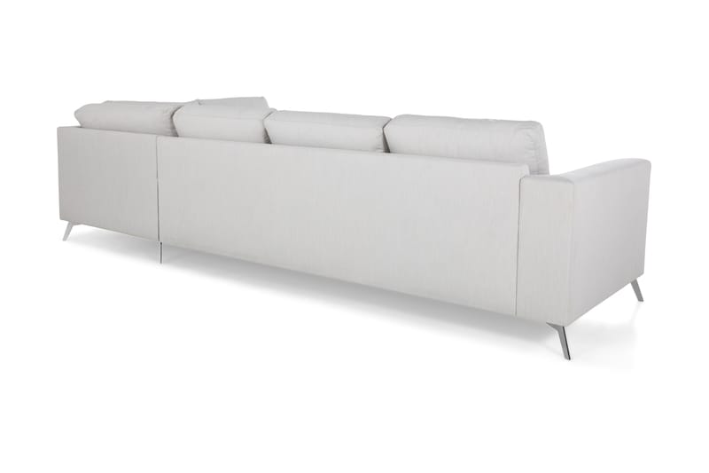 Ocean Lyx 4-personers Højrevendt L-formet Chaiselongsofa i Stof - Lysegrå - Møbler - Sofaer - Sofa med chaiselong