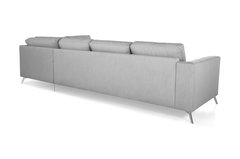Ocean Lyx 4-personers Højrevendt L-formet Chaiselongsofa i Stof - Grå - Møbler - Sofaer - Sofa med chaiselong