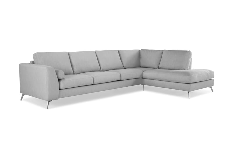 Ocean Lyx 4-personers Højrevendt L-formet Chaiselongsofa i Stof - Grå - Møbler - Sofaer - Sofa med chaiselong