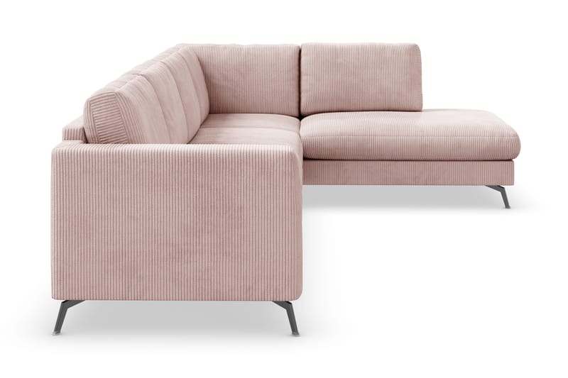Ocean Lyx 4-personers Højrevendt L-formet Chaiselongsofa i Manchester - Rosa - Møbler - Sofaer - Sofa med chaiselong - 4 personers sofa med chaiselong
