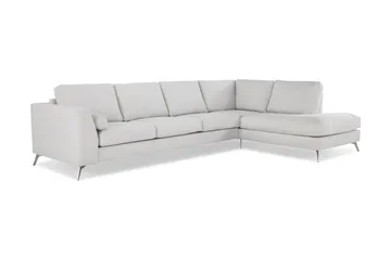 Ocean Lyx 4-personers Højrevendt L-formet Chaiselongsofa i Stof - Lysegrå - Møbler - Sofaer - Sofa med chaiselong