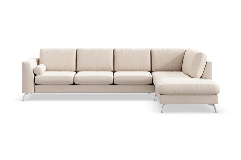 Ocean Lyx 4-personers Højrevendt L-formet Chaiselongsofa i Stof - Beige - Møbler - Sofaer - Sofa med chaiselong - 4 personers sofa med chaiselong