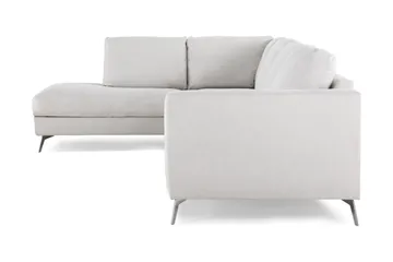 Ocean Lyx 4-personers Venstrevendt L-formet Chaiselongsofa i Stof - Lysegrå - Møbler - Sofaer - Sofa med chaiselong