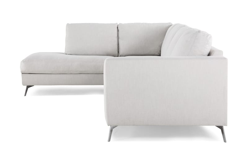 Ocean Lyx 4-personers Venstrevendt L-formet Chaiselongsofa i Stof - Lysegrå - Møbler - Sofaer - Sofa med chaiselong - 4 personers sofa med chaiselong