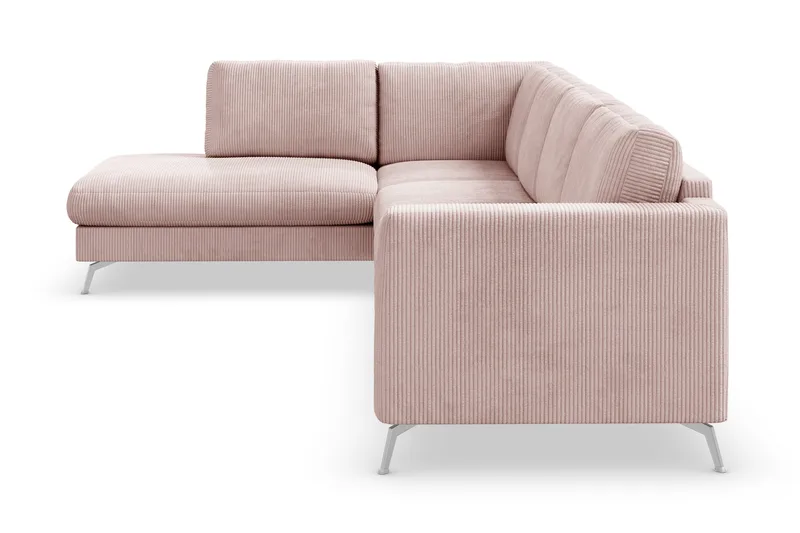 Ocean Lyx 4-personers Venstrevendt L-formet Chaiselongsofa i Manchester - Rosa - Møbler - Sofaer - Sofa med chaiselong - 4 personers sofa med chaiselong