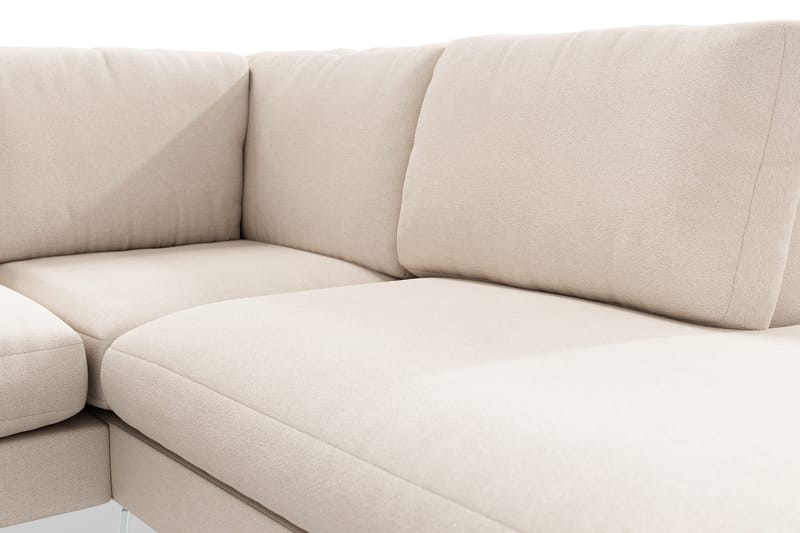 Ocean Lyx 4-personers Højrevendt L-formet Chaiselongsofa i Stof - Beige - Møbler - Sofaer - Sofa med chaiselong - 4 personers sofa med chaiselong