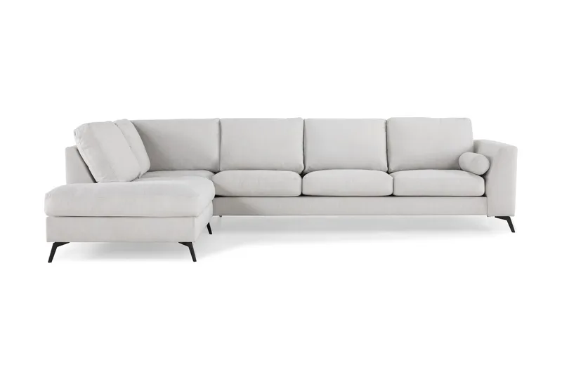 Ocean Lyx 4-personers Venstrevendt L-formet Chaiselongsofa i Stof - Lysegrå - Møbler - Sofaer - Sofa med chaiselong - 4 personers sofa med chaiselong