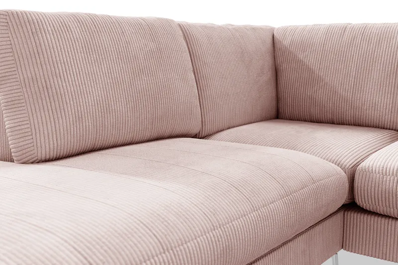Ocean Lyx 4-personers Venstrevendt L-formet Chaiselongsofa i Manchester - Rosa - Møbler - Sofaer - Sofa med chaiselong - 4 personers sofa med chaiselong
