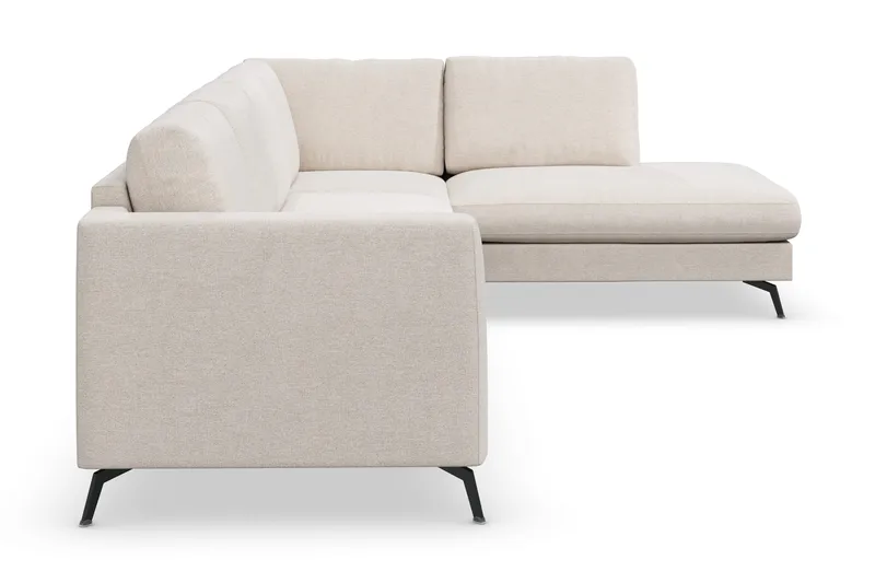 Ocean Lyx 4-personers Højrevendt L-formet Chaiselongsofa i Stof - Beige - Møbler - Sofaer - Sofa med chaiselong - 4 personers sofa med chaiselong