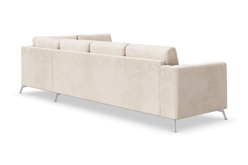 Ocean Lyx 4-personers Højrevendt L-formet Chaiselongsofa i Manchester - Beige - Møbler - Sofaer - Sofa med chaiselong - 4 personers sofa med chaiselong