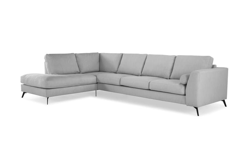 Ocean Lyx 4-personers Venstrevendt L-formet Chaiselongsofa i Stof - Grå - Møbler - Sofaer - Sofa med chaiselong - 4 personers sofa med chaiselong