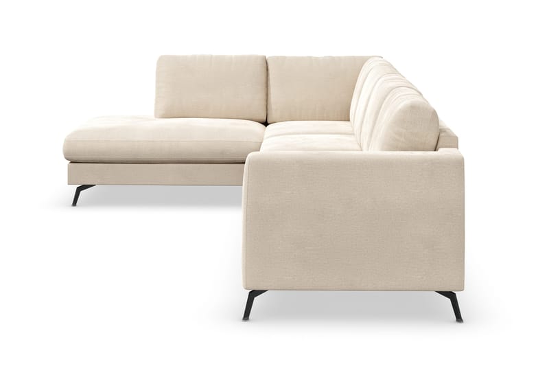 Ocean Lyx 4-personers Venstrevendt L-formet Chaiselongsofa i Fløjl - Beige - Møbler - Sofaer - Sofa med chaiselong - 4 personers sofa med chaiselong