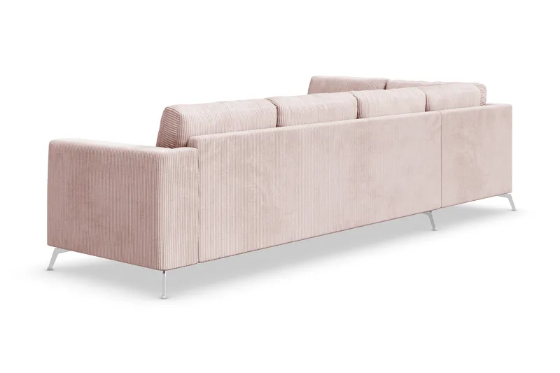 Ocean Lyx 4-personers Venstrevendt L-formet Chaiselongsofa i Manchester - Rosa - Møbler - Sofaer - Sofa med chaiselong - 4 personers sofa med chaiselong
