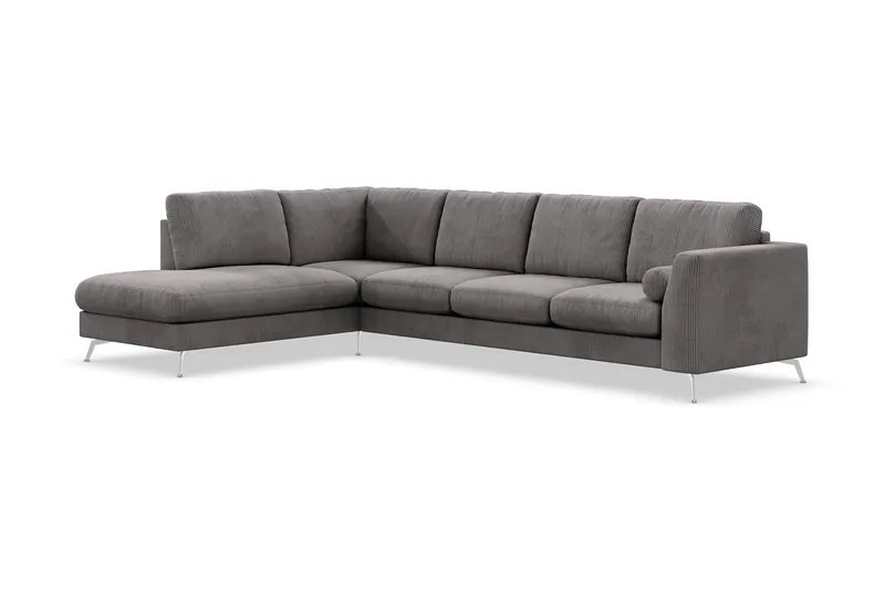 Ocean Lyx 4-personers Venstrevendt L-formet Chaiselongsofa i Manchester - Mørkegrå - Møbler - Sofaer - Sofa med chaiselong - 4 personers sofa med chaiselong