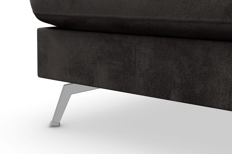 Ocean Lyx 4-personers Venstrevendt L-formet Chaiselongsofa i Fløjl - Mørkegrå - Møbler - Sofaer - Sofa med chaiselong - 4 personers sofa med chaiselong
