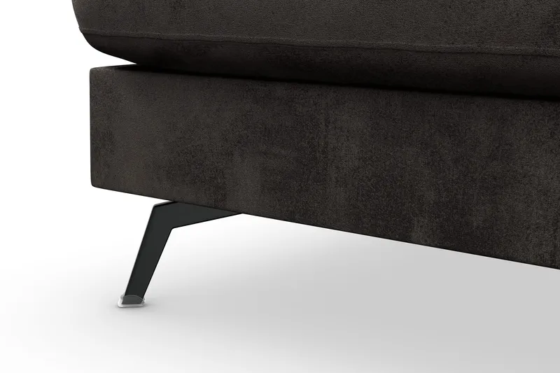 Ocean Lyx 4-personers Venstrevendt L-formet Chaiselongsofa i Fløjl - Mørkegrå - Møbler - Sofaer - Sofa med chaiselong - 4 personers sofa med chaiselong