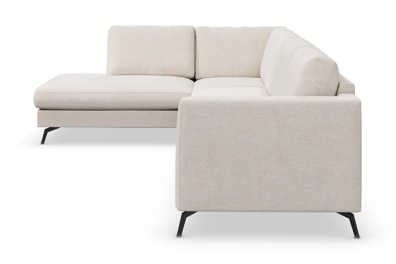 Ocean Lyx 4-personers Venstrevendt L-formet Chaiselongsofa i Stof - Beige - Møbler - Sofaer - Sofa med chaiselong - 4 personers sofa med chaiselong
