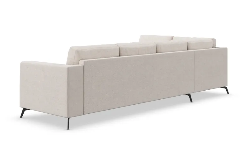 Ocean Lyx 4-personers Venstrevendt L-formet Chaiselongsofa i Stof - Beige - Møbler - Sofaer - Sofa med chaiselong - 4 personers sofa med chaiselong