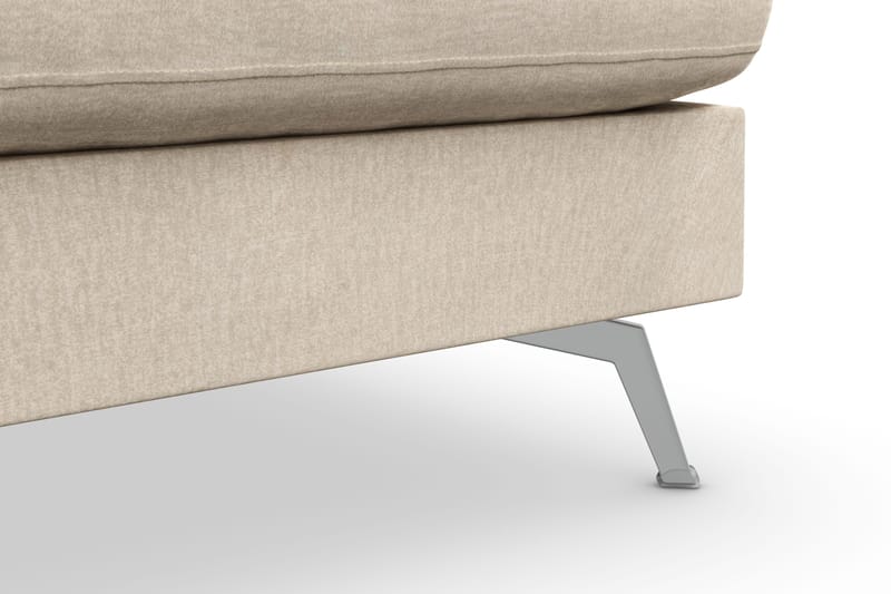 Ocean Lyx 4-personers Højrevendt L-formet Chaiselongsofa i Fløjl - Beige - Møbler - Sofaer - Sofa med chaiselong - 4 personers sofa med chaiselong