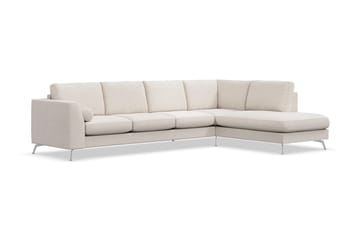 Ocean Lyx 4-personers Højrevendt L-formet Chaiselongsofa i Stof - Beige - Møbler - Sofaer - Sofa med chaiselong