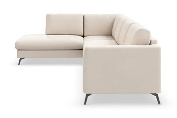 Ocean Lyx 4-personers Venstrevendt L-formet Chaiselongsofa i Stof - Beige - Møbler - Sofaer - Sofa med chaiselong