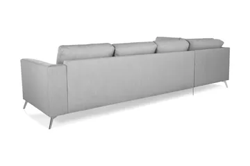 Ocean Lyx 4-personers Venstrevendt L-formet Chaiselongsofa i Stof - Grå - Møbler - Sofaer - Sofa med chaiselong
