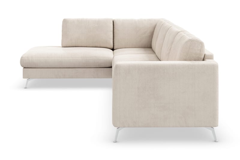 Ocean Lyx 4-personers Venstrevendt L-formet Chaiselongsofa i Manchester - Beige - Møbler - Sofaer - Sofa med chaiselong - 4 personers sofa med chaiselong