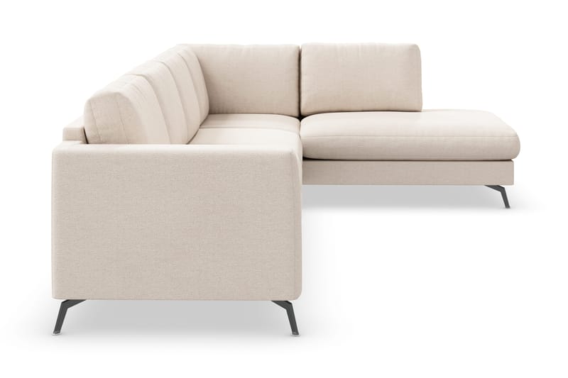 Ocean Lyx 4-personers Højrevendt L-formet Chaiselongsofa i Stof - Beige - Møbler - Sofaer - Sofa med chaiselong - 4 personers sofa med chaiselong